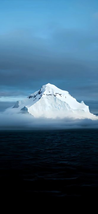云海雪山深海手机壁纸 清冷高级冰山风景