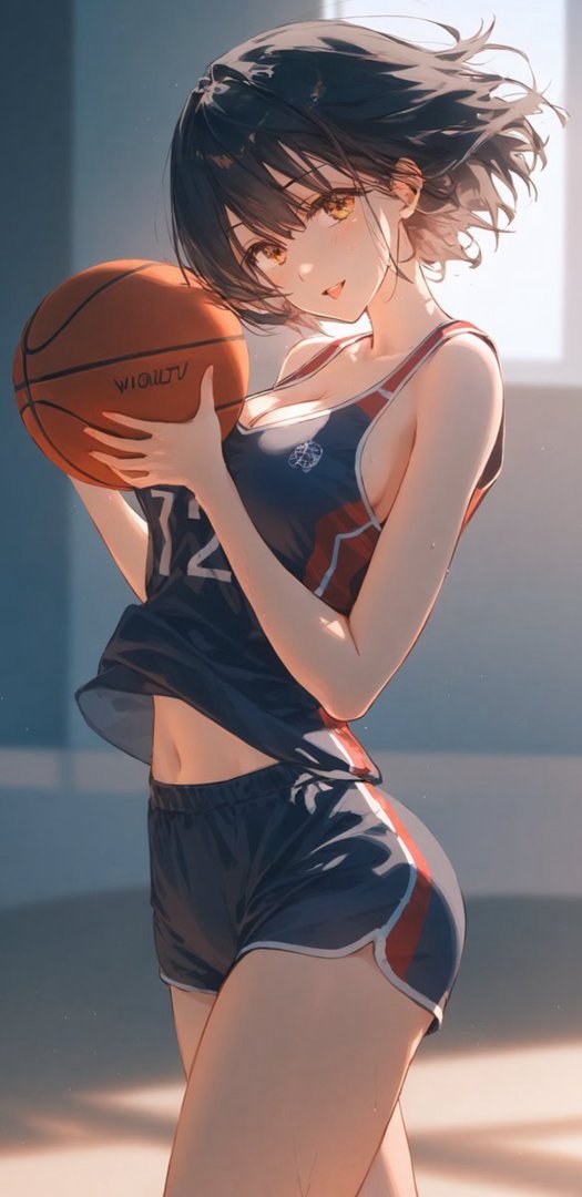 篮球少女二次元 运动系女生阳光活力