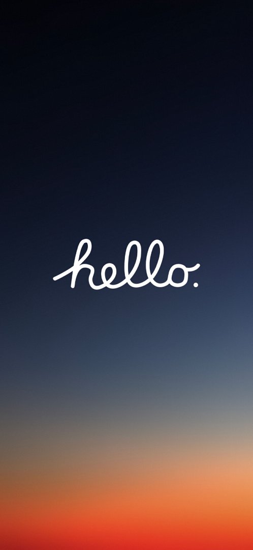 hello极简文字手机壁纸 日落渐变背景