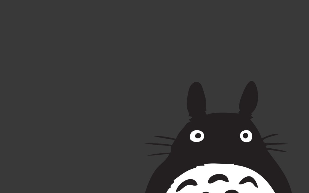 龙猫极简插画壁纸 宫崎骏吉卜力Totoro
