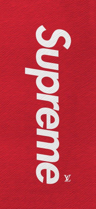 Supreme LV 联名高清壁纸 红色潮牌简约竖屏锁屏桌面