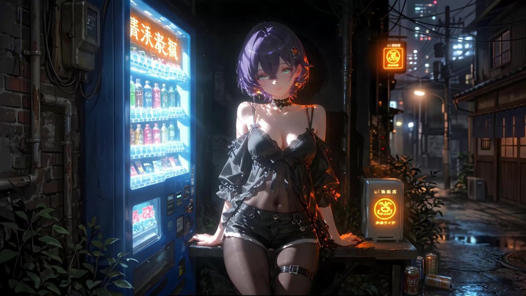 绝区零艾莲乔动态壁纸 鲨鱼妹霓虹小巷赛博朋克