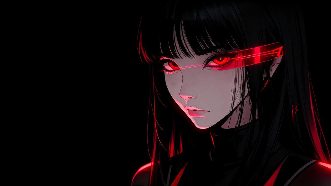 赛博朋克发光眼镜少女4K壁纸